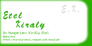 etel kiraly business card